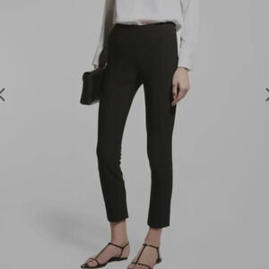 Vince black Stitch-Front Seam Leggings pants slit back ankle zip side small P